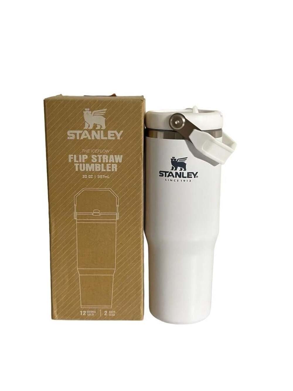 Stanley The IceFlow Flip Straw Tumbler 30 Oz White